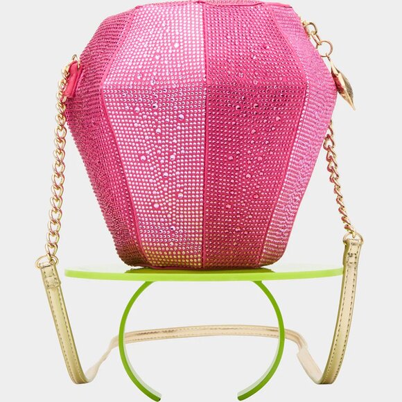Betsey Johnson Kitsch Ring Pop Put A Ring On It Crossbody Pink Rhinestones NWT - Picture 8 of 16
